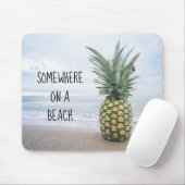 Ergens op een strand van een ananas Mousepad Muismat (Met muis)