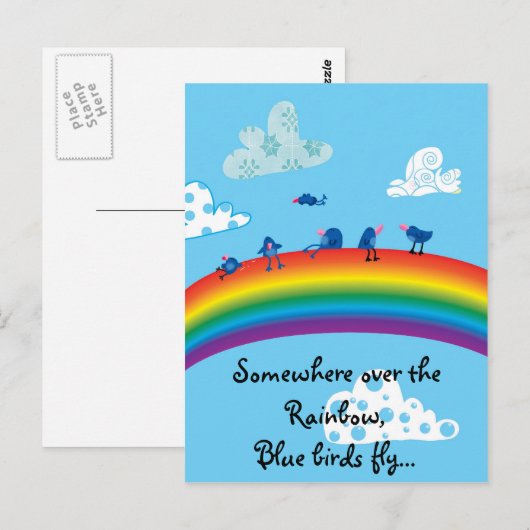 Ergens over de regenboog briefkaart (Voorkant / Achterkant)