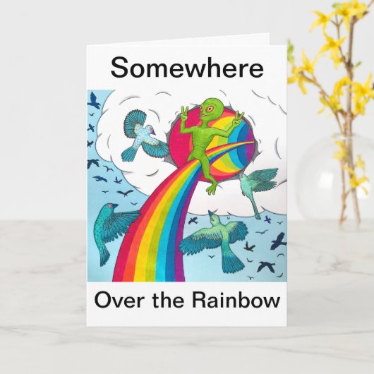 Ergens over de regenboog kaart (Gele Bloem)