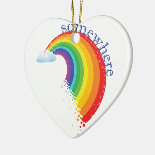 Ergens over de regenboog keramisch ornament (Links)