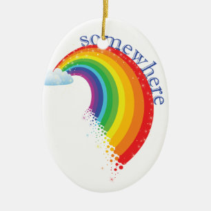 Ergens over de regenboog keramisch ornament