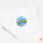 Ergens over de regenboog ronde sticker (Envelop)