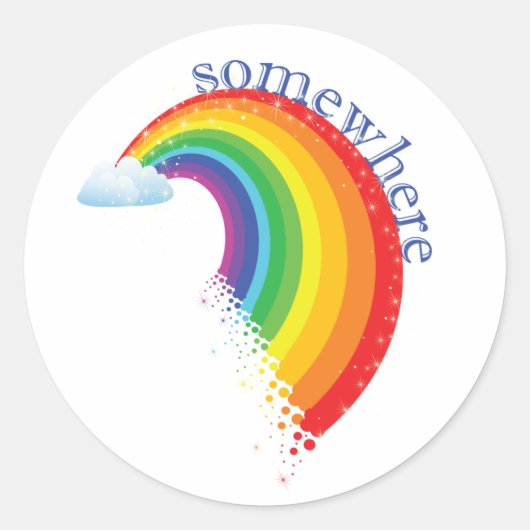 Ergens over de regenboog ronde sticker (Voorkant)
