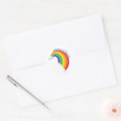 Ergens over de regenboog ronde sticker (Envelop)