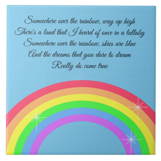 Ergens over de regenboog tegeltje (Voorkant)