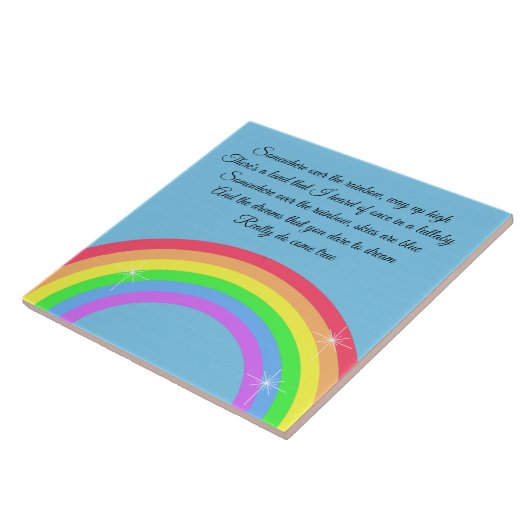 Ergens over de regenboog tegeltje (Zijkant)
