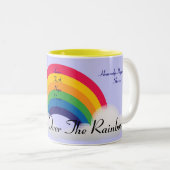Ergens over de regenboog! tweekleurige koffiemok (Voorkant rechts)