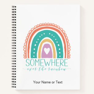 Ergens over de regenboogmoderne afbeelding notitieboek