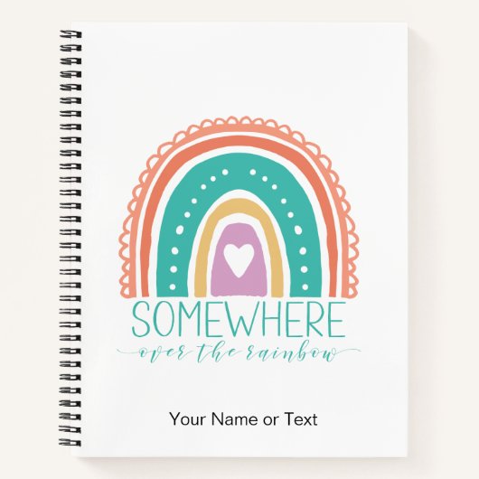 Ergens over de regenboogmoderne afbeelding notitieboek (Voorkant)
