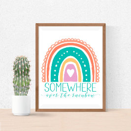 Ergens over de regenboogmoderne afbeelding poster
