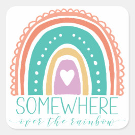 Ergens over de regenboogmoderne afbeelding vierkante sticker
