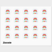 Ergens over de regenboogsticker ronde sticker (Vel)