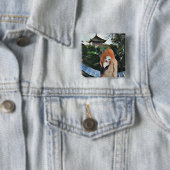 Ergens Pixie Vierkante Button 5,1 Cm (In situ)