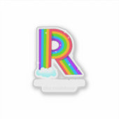 Ergens Regenboog Inspirerende Alfabet Print Sticker (Voorkant)