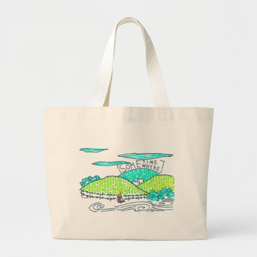 Ergens/soms Grote Tote Bag (Voorkant)