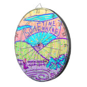 Ergens / Soms kleurrijke doedelen Dartbord (Voorkant Rechts)