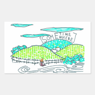 Ergens/soms Rechthoekige Sticker