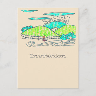 Ergens/soms Uitnodiging Briefkaart