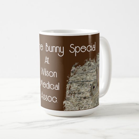 Ergens speciaal team voor werknemers Brown Bunny Koffiemok (Voorkant rechts)