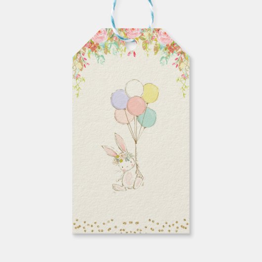 Ergens Sweet Bunny First Birthday Cadeaulabel (Achterkant)