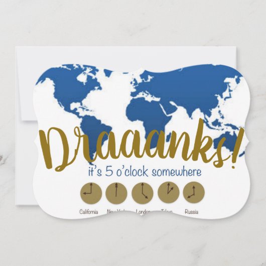 Ergens ter wereld is het wel vijf uur! kaart (Voorkant)