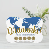 Ergens ter wereld is het wel vijf uur! kaart (Staand voorkant)