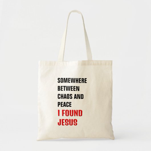 ERGENS TUSSEN... IK VOND JEZUS CHRISTELIJK TOTE BAG (Voorkant)