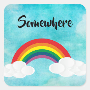 Ergens Vierkante Sticker