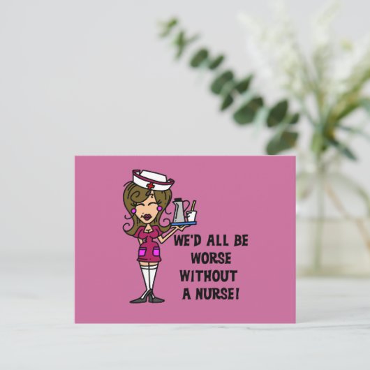 Erger zonder verpleegster briefkaart (Staand voorkant)