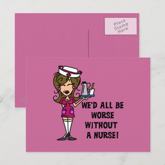 Erger zonder verpleegster briefkaart (Voorkant / Achterkant)