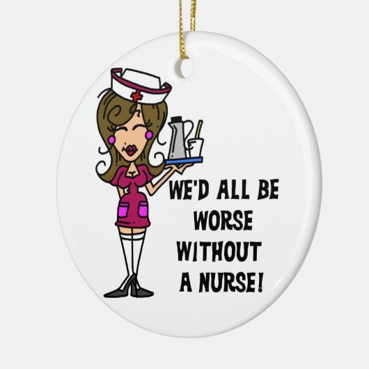 Erger zonder verpleegster keramisch ornament (Links)