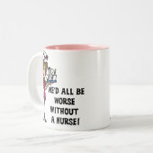 Erger zonder verpleegster tweekleurige koffiemok (Voorkant links)