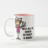 Erger zonder verpleegster tweekleurige koffiemok (Links)