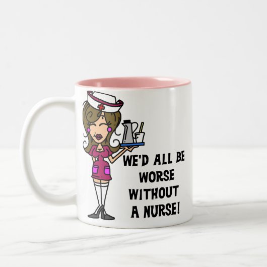 Erger zonder verpleegster tweekleurige koffiemok (Links)