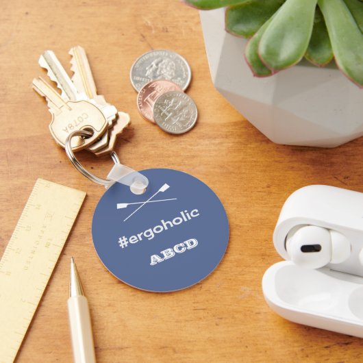 Ergoholic hashtag slogan gepersonaliseerde initial sleutelhanger (Bureau)