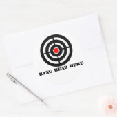 Ergonomische stressrust: Bang Head, hier Ronde Sticker (Envelop)