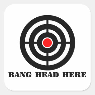 Ergonomische stressrust: Bang Head, hier Vierkante Sticker