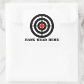 Ergonomische stressrust: Bang Head, hier Vierkante Sticker (Tas)