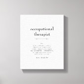 Ergotherapeut Definitie Dank u Cadeau Canvas Afdruk (Voorkant)