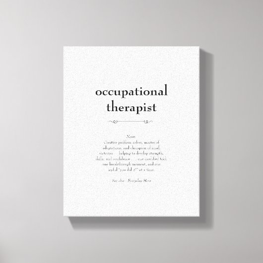 Ergotherapeut Definitie Dank u Cadeau Canvas Afdruk (Voorkant)