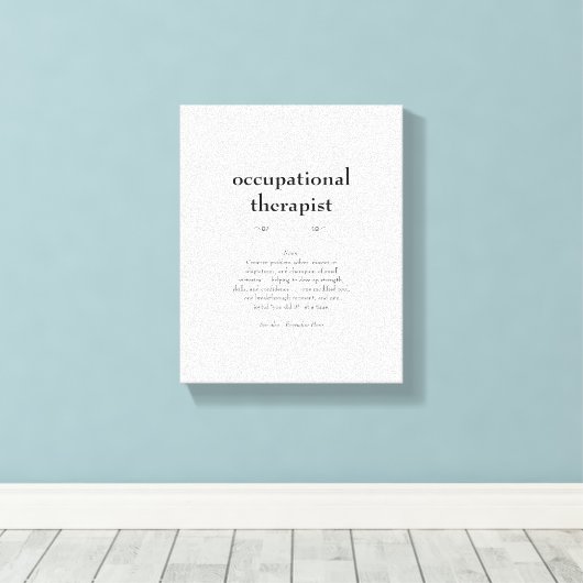 Ergotherapeut Definitie Dank u Cadeau Canvas Afdruk (Insitu (Houten vloer))