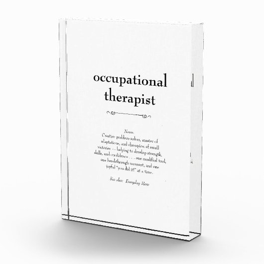 Ergotherapeut Definitie Dank u Cadeau Fotoblokken (Rechts)