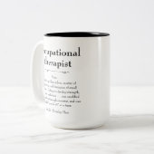 Ergotherapeut Definitie Dank u Cadeau Tweekleurige Koffiemok (Voorkant links)