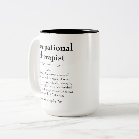 Ergotherapeut Definitie Dank u Cadeau Tweekleurige Koffiemok (Voorkant links)