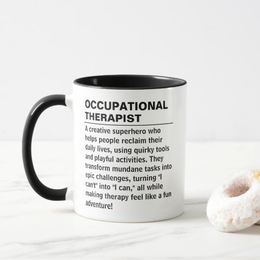 Ergotherapeut definitiebeker Ergotherapie Cadeau Mok (Met donut)
