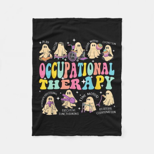 Ergotherapeut Halloween Spooky Out Fleece Deken (Voorkant)