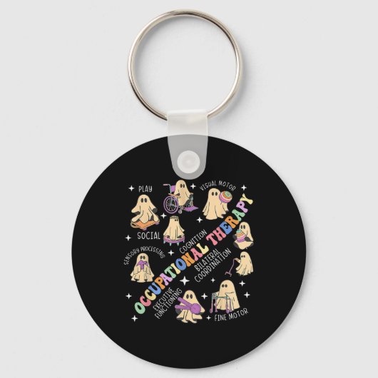 Ergotherapeut Halloween Spooky Out Sleutelhanger (Voorkant)