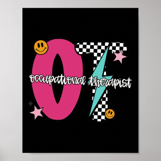 Ergotherapeut Retro Geruit Afstudeer Ot Poster (Voorkant)