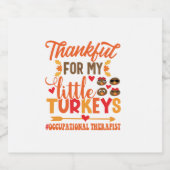Ergotherapeut Thanksgiving ergotherapeut Sparkling Wijnetiket (Enkel label)