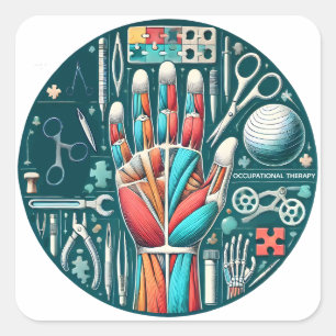 Ergotherapie Anatomie en artistieke hulpmiddelen Vierkante Sticker